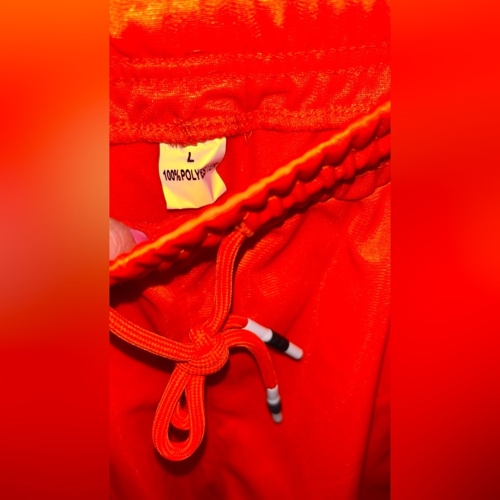 Track Suit 🍊 Orange w/White side stripes. UNISEX Sz.large NWOT - Picture 9 of 12